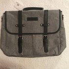 PRESTIGE MESSENGER BAG  Grey Padded Laptop Pocket 16”x12”x4”- NWTs — photo 2