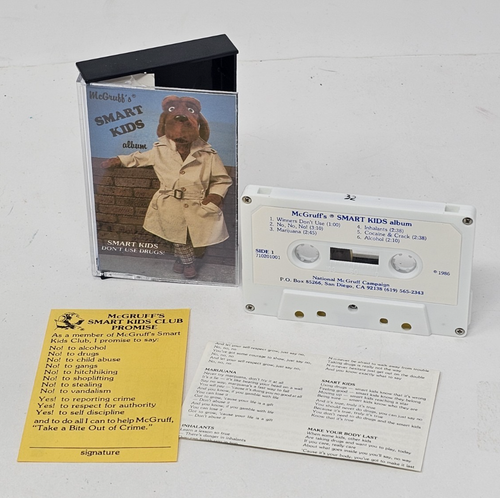 McGruff's Smart Kids Album Cassette Tape White 1986 With Inserts Just Say No