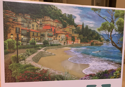 1000 piece jigsaw puzzle lux mountain italian traditional lake village ...