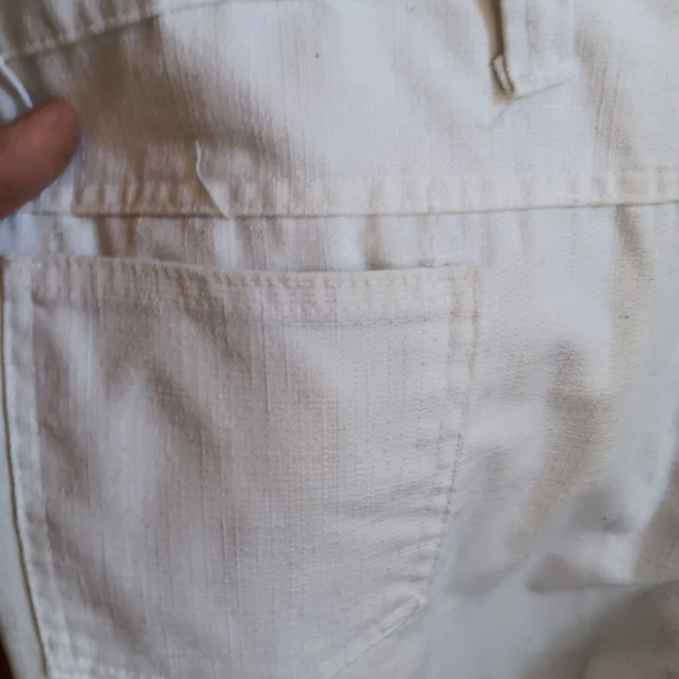 38x31 Men's Vintage Jeans 1960's White Cotton Bootcut Mod Garage Band Talon zip - Image 4 of 4