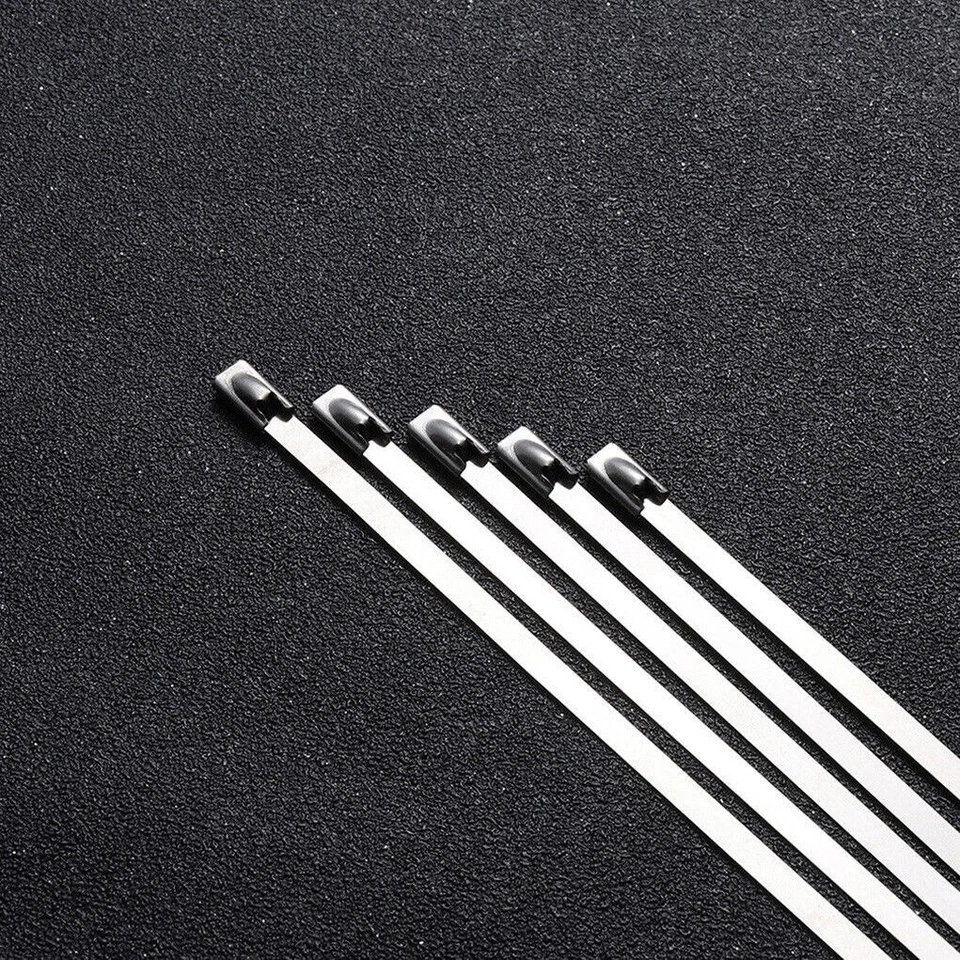 Strong Stainless Steel Metal Cable Ties Zip Tie Wraps Exhaust Heat Proof (100) - Image 3 of 3