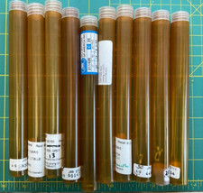 BUTTON OR CRAFT TUBES- SMALL, 4 HOLE, 7 7/8" x 3/4"- 10 IN A SET,--SET 1