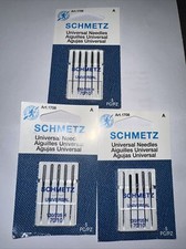 Lot of (3) Schmetz Size 70/10 Universal Sewing Machine Needles 5 Count NEW