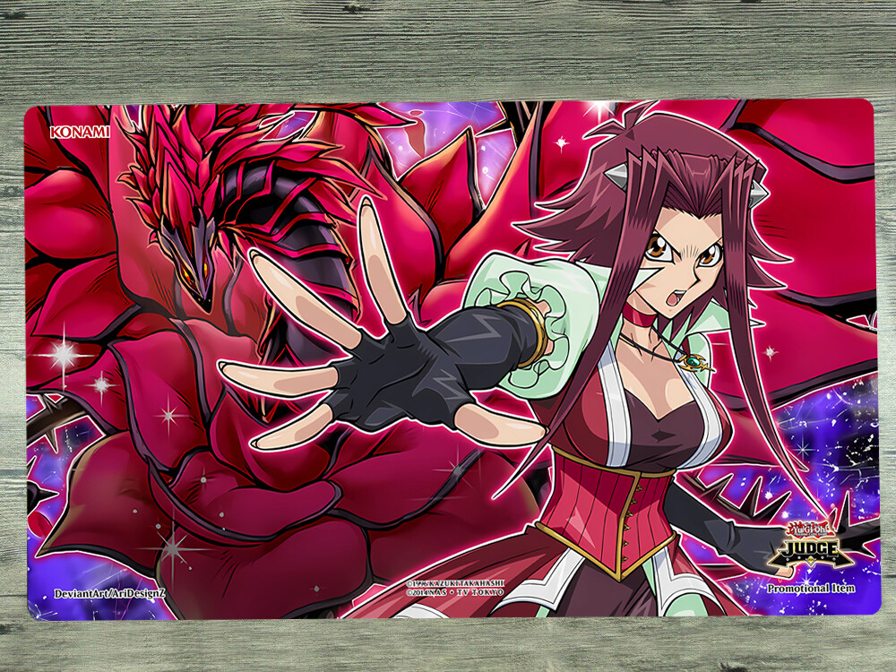 YGOmat Black Rose Dragon & Akiza Izinski Trading Card Game Playmat