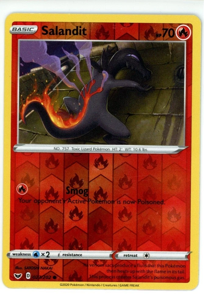 Pokemon TCG Salandit 027/202 Swsh01: Sword & Shield Reverse Holo - Image 1 of 1