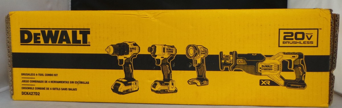 モデーアコンディショナー　✖︎2本 DeWalt DCK427D2 20V MAX 4-Tool Combo Kit Includes 2