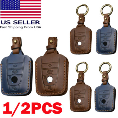 1/2Pc Leather Remote Car Key Fob Case Cover Holder Shell For Bmw i3 i8 2014+ HOT