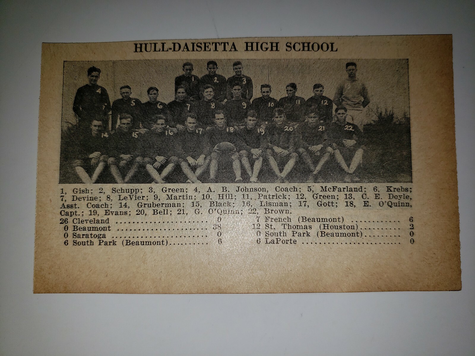 HullDaisetta & Trinity Texas High School 1927 Football Team Picture eBay