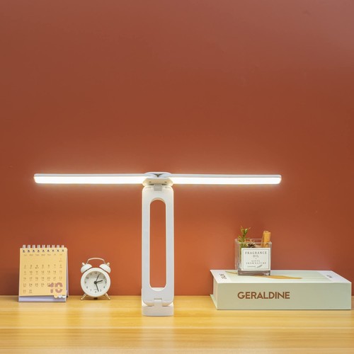 Rechargeable Double-Head Desk Lamp with USB-C Cable Foldable Portable Pink - Picture 3 of 6
