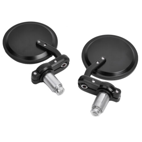 Black 7/8" Handle Bar End Motorcycle Side Mirrors For Suzuki DRZ400 DRZ 400SM - Picture 6 of 10