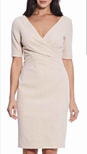 Women New Lovely Faux Wrap Sheath Metallic Adrianna Papell Evening Dress 6