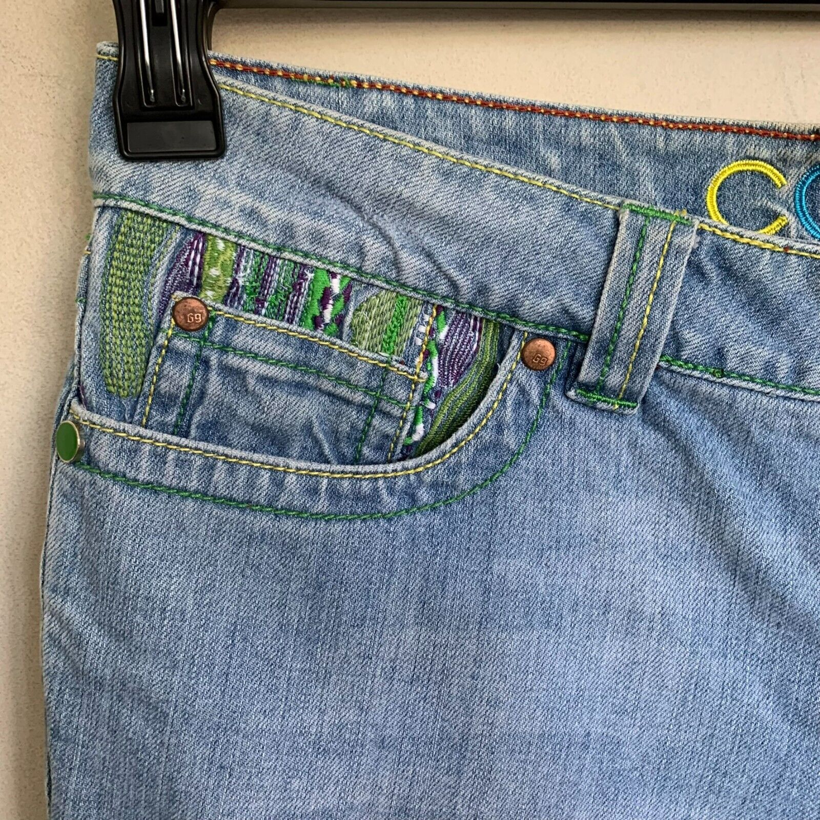 COOGI Jeans Bootcut Blue Denim Light Wash Embroid… - image 5