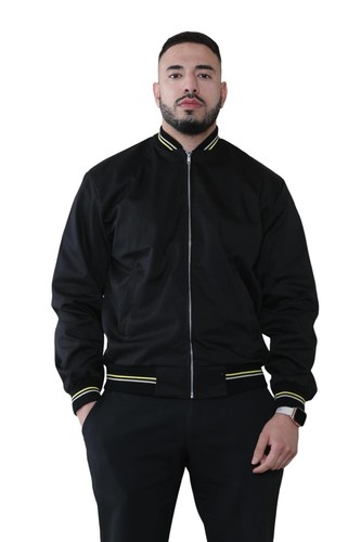 Mens Monkey Bomber Jacket Summer Classic Polycotton Long Sleeve Zipper Pockets - Picture 4 of 39