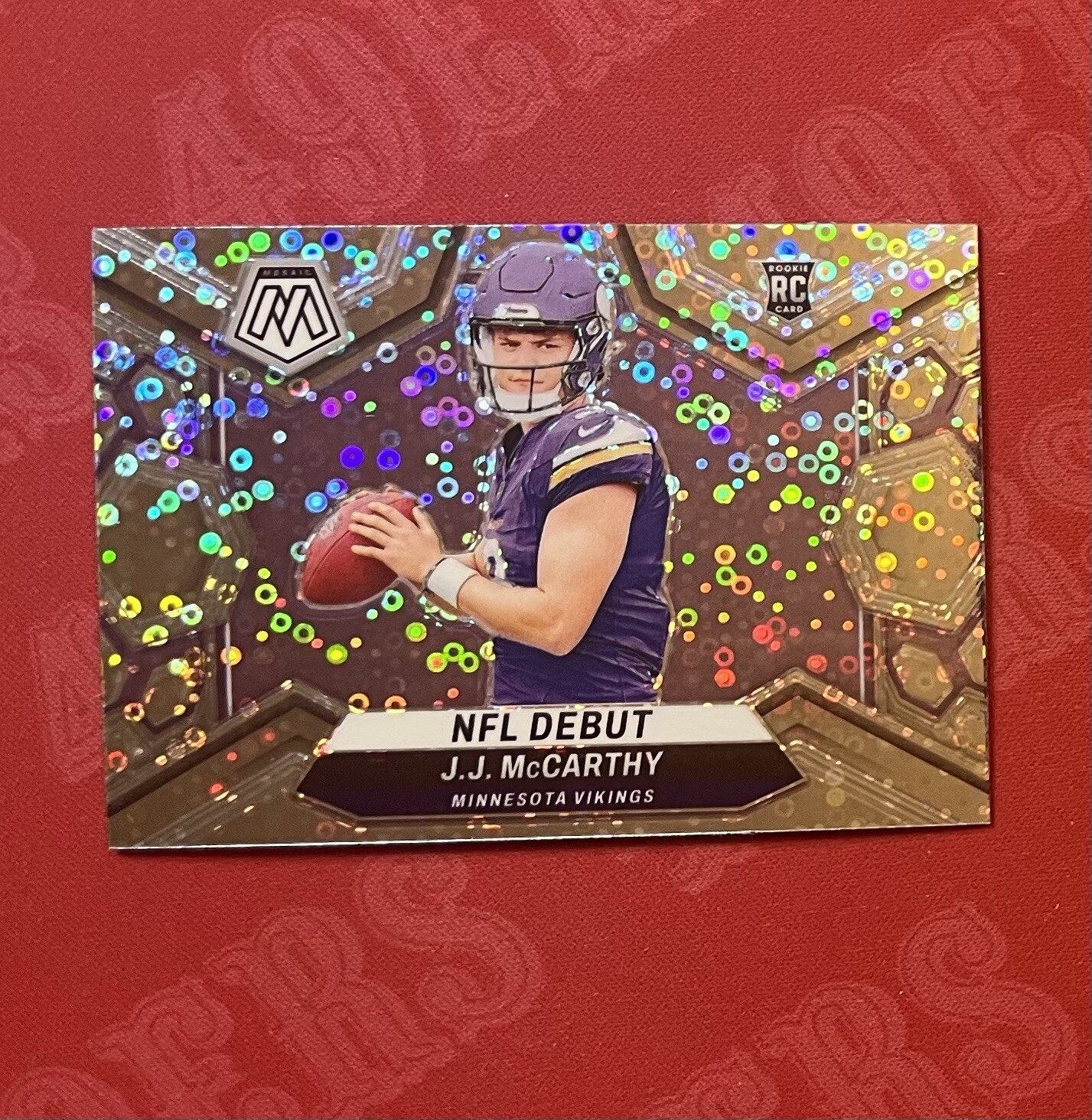2024 Mosaic JJ McCarthy NFL Debut No Huddle Disco RC Minnesota Vikings