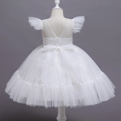 Girls Dress Birthday Party Princess Lace Kids Ball Gown Elegant Dress Size 4-10T - Picture 19 of 28