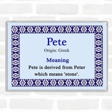 Pete Name Bedeutung Jumbo K&uuml;hlschrankmagnet blau