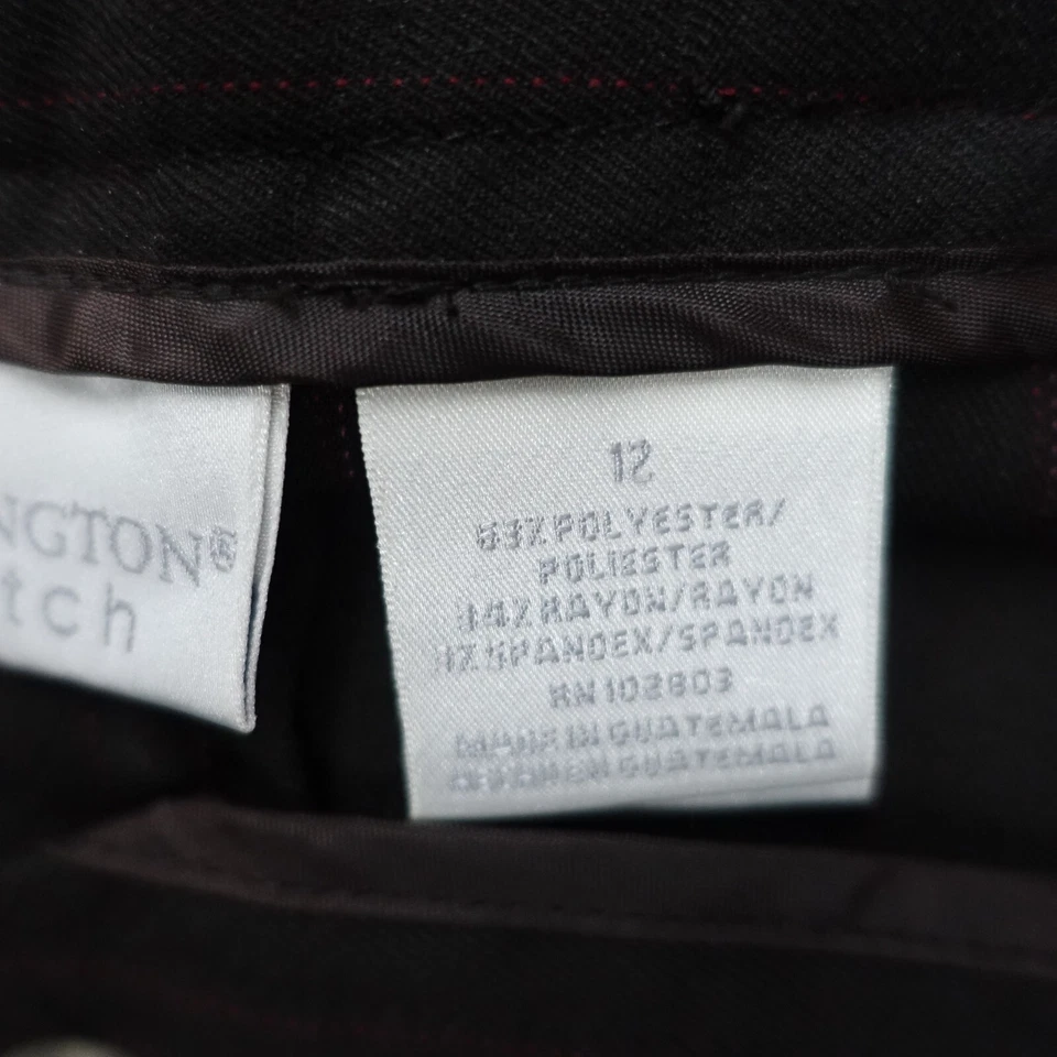 Pantalones capri Worthington Industries para mujer 12 marrón a rayas poliéster elástico Foto 4 de 4