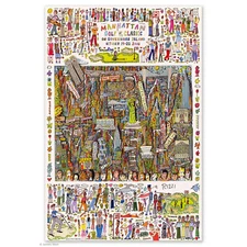 James Rizzi - Manhattan Golf Classic 2006, Poster / Poster Hand Signed, NEW