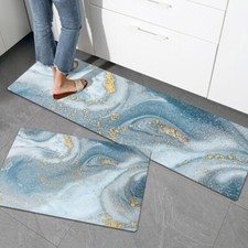 1X Rutschfest PVC Küche Matte Nordisch Bad Teppich Eingang Türmatte Wasserfest