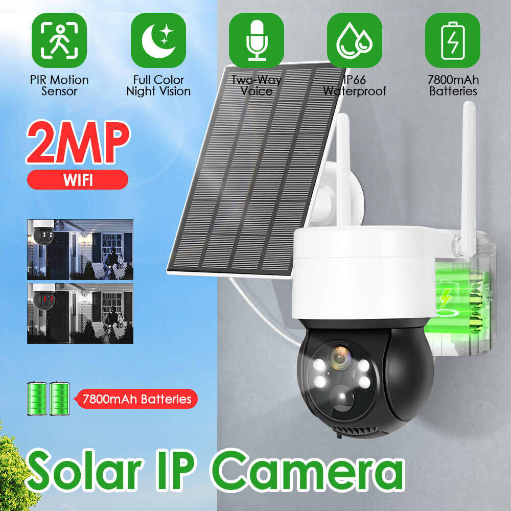 Security Camera Wireless Outdoor Solar Battery Powered 1080p WiFi Night Vision-image