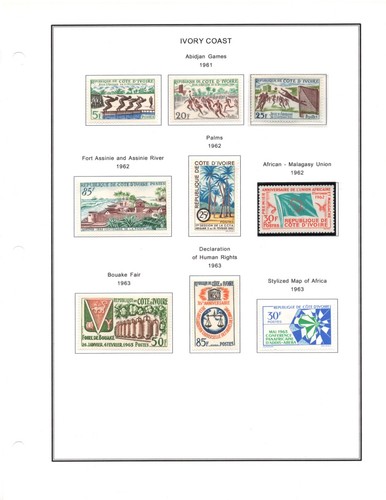 FRANCE IVORY COAST 1892-1970 COLLECTION OF 350 STAMPS MINT HINGED & NEVER HINGED - Picture 12 of 24