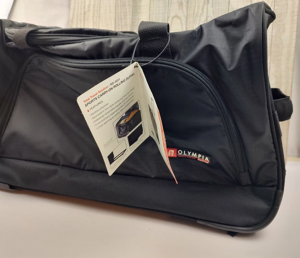 NUEVO Bolso de Mano Olympia 21" Negro Deportivo Viaje Lona Rodante Nuevo con Etiquetas Foto 2 de 4