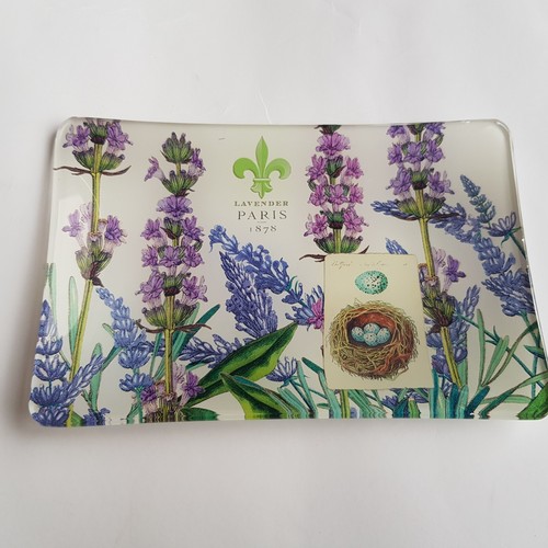Lavendel Paris Glas Seifenschmuck Schmuckschale 15cm Michel Design Arbeit Französisch - Bild 2 von 11