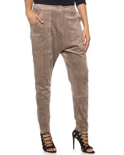BCBG SCOTT Cargo Loose Fit Faux Suede 