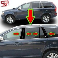 Black Pillar Trim For Volvo Xc90 02-15 10pc Set Door Cover Piano Post