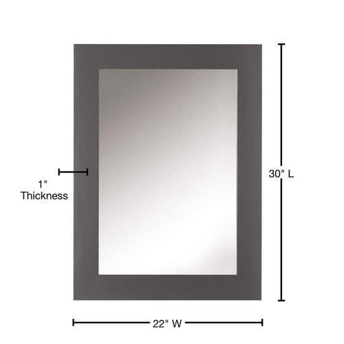Home Decorators Bathroom Vanity Mirror 30" x 22" Framed Wall Mount Dark Charcoal - Picture 3 of 6