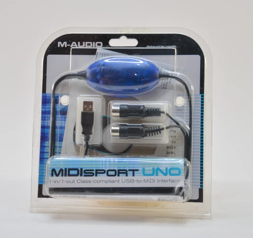 M-Audio MidiSport Uno 1-In/1-Out Cable USB MIDI Interface Mac PC New