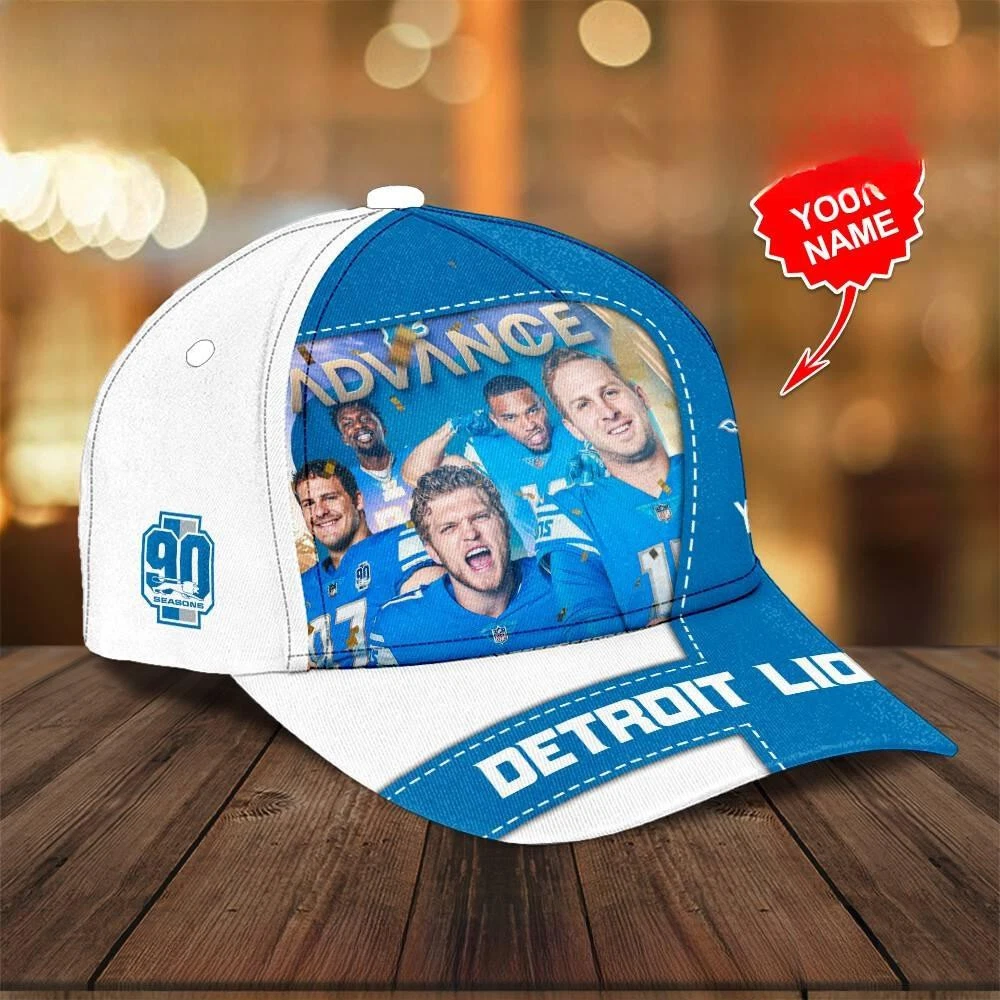 Detroit Lions Advance Football Team Custom Name Cap, Detroit Lions Champions Football Cap, Game Day Football Cap