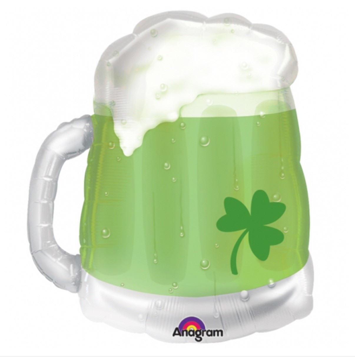 ST PATRICK'S DAY SHAMROCK BEER MUG TANKARD - 23"" SUPERSHAPE BALLOON!