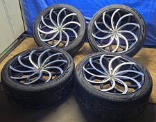 24 Azara 24x10 Black Machined Custom Alloy Wheels Rims Set Of 4 30535r24 24 Azara 24x10 Black Machined Custom Alloy Wheels Rims Set Of 4 30535r24