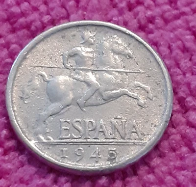 5 cents 1945 Espagne - Aluminium - Photo 1/2