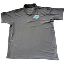 NWOT Miami Dolphins Polo Shirt Antigua Golf NFL Gray Short Sleeve Men XL
