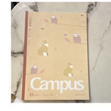 Kokuyo Campus A5 Notebook Beige Animal Print Foxes  Owls Cute Design