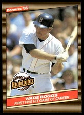 Wade Boggs 1986 Donruss Highlights #11 Red Sox MLB READ FREE SHIP AutographDen