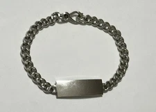 Vintage Signed ELCO Sterling Silver Curb Chain CHILD’S ID Bracelet – No Monogram