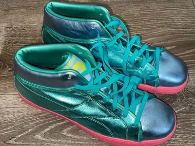 Reebok T-Raww Tyga X Mens Sz 11.5 Sneakers Emerald Pink Metallic Lightly Used