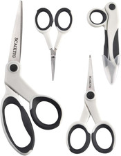 Premium Sewing Scissors Bundle, 8" Heavy Duty Fabric, 5" Embroidery, 4" Small De