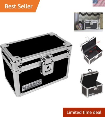 Classic Black Locking Card File - Organizes 35 3x5 Cards, Portable & Compact