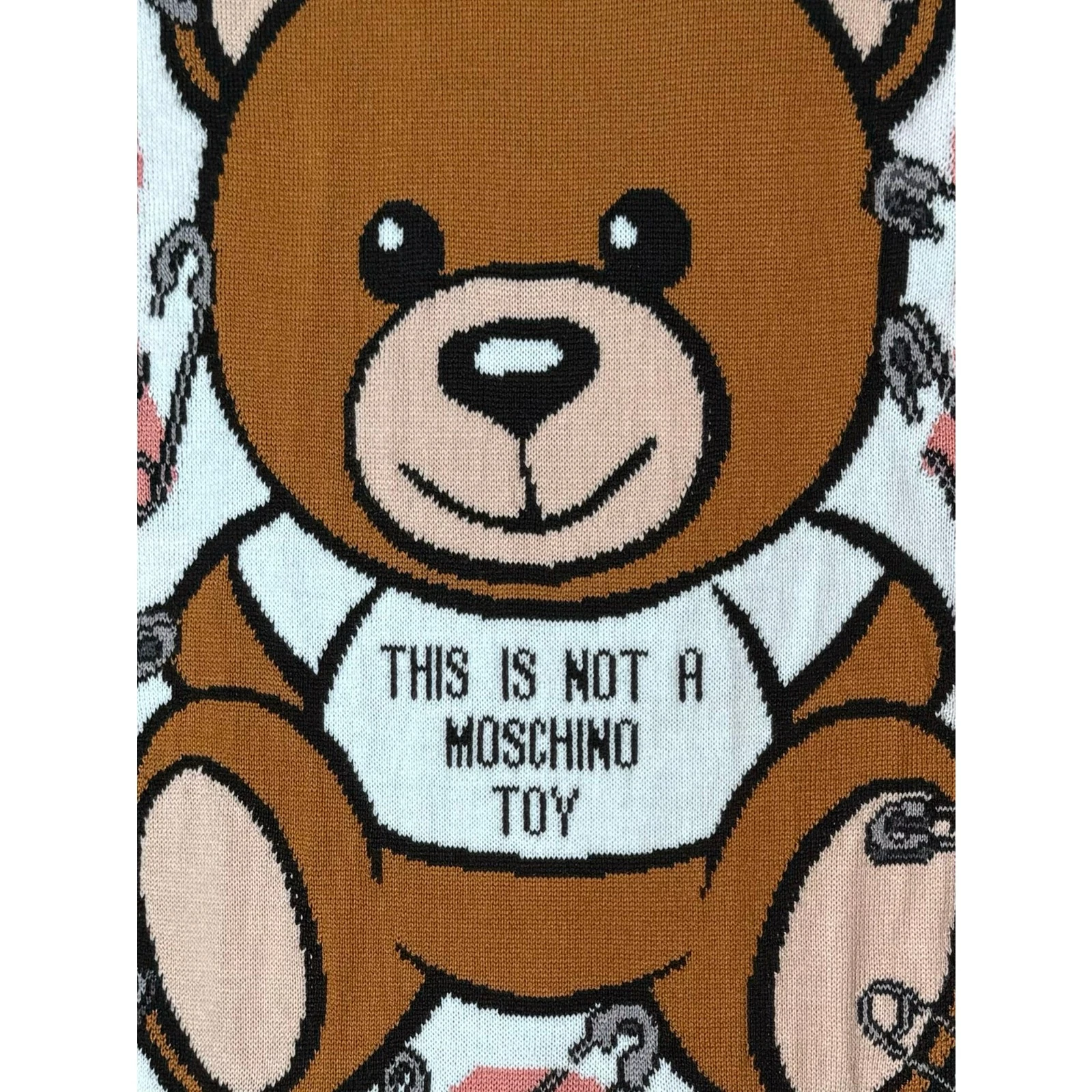 MOSCHINO Vestito Orsacchiotto Rosa Donna Couture Felpa NUOVO con Etichette Large