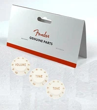 REAL Fender Knobs American Mexican USA MIM Volume Tone Push-On PARCHMENT Set