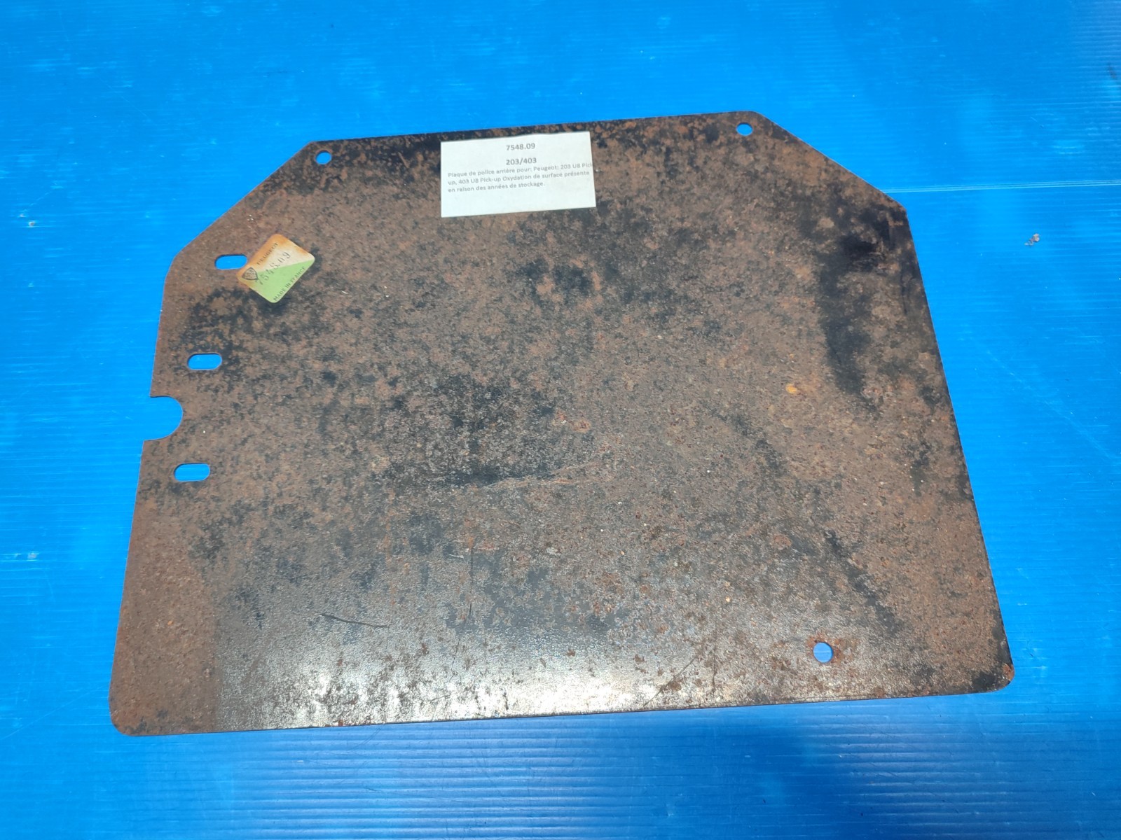 Placa De Policía Trasera Para: Peugeot: 203 U8 Pick-Up, 403 U8 Pick-Up