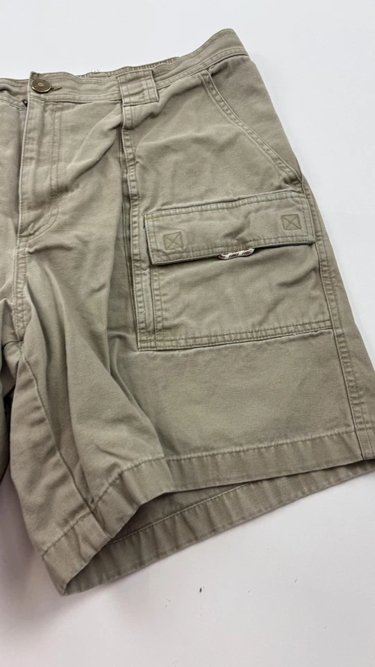 L.L. Pantalones Cortos Bean Cargo Para Hombres 40 Caqui Cintura Cómoda Algodón Bolsillos Carga Senderismo Foto 4 de 4