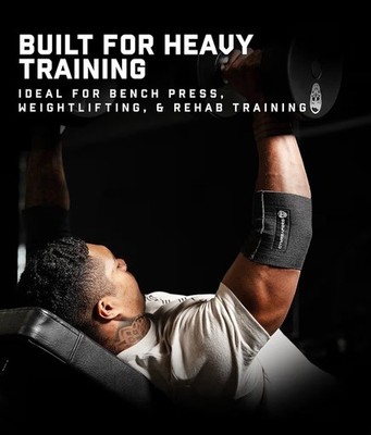 Gymreapers Elbow Compression Cuff for Weightlifting Support & Relief(Black, 10'')