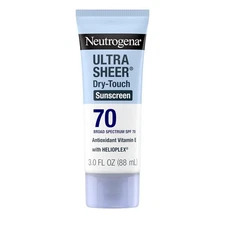Protector Solar Ultra Sheer SPF 70 - Resistente al Agua, No Graso, Toque Seco US