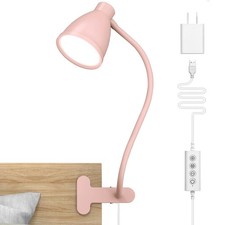 Cute Desk Lamp with Clamp 10W 38 LED Clip on Light, 5 Color 10 Brightness Aut...