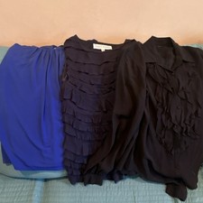 Calvin Klein Sara Campbell Tommy Hilfiger Women's Chiffon Blouses Blue Black M …